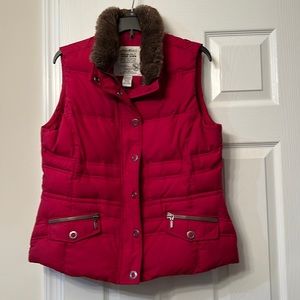 Eddie Bauer down vest with fur trim